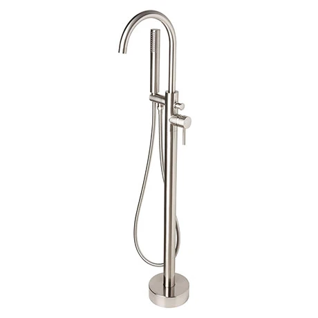 BagnoDesign M-Line Diffusion Brushed Nickel Freestanding Bath Shower Mixer 3 BagnoDesign M-Line Diffusion Brushed Nickel Freestanding Bath Shower Mixer