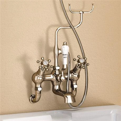 Burlington Anglesey Angled Wall Mounted Bath Shower Mixer with Shower Hook - H335-AN 4 Burlington Anglesey Angled Wall Mounted Bath Shower Mixer with Shower Hook - H335-AN - Image 2