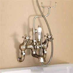 Burlington Birkenhead Angled Wall Mounted Bath Shower Mixer with Shower Hook - H335-BI -LuxTaps Store Burlington Claremont Angled Wall Mounted Bath Shower Mixer H335 CL d1 375