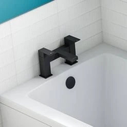 Arezzo Square Matt Black Bath Filler Tap 13 Arezzo Square Matt Black Bath Filler Tap -LuxTaps Store CAS10BLK d5 460