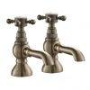 Chatsworth 1928 Antique Brass Crosshead Pillar Bath Taps 2 Chatsworth 1928 Antique Brass Crosshead Pillar Bath Taps -LuxTaps Store CHPBTBRA p