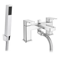 Toreno Modern Chrome Bath Shower Mixer Tap inc. Shower Kit - CPT7131