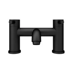 Arezzo Round Matt Black Bath Filler Tap -LuxTaps Store CRU10BLK n d2 460