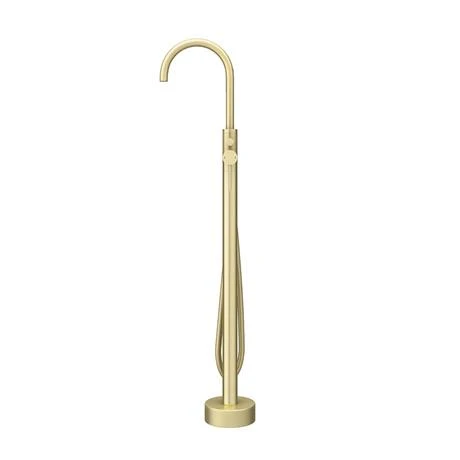 Arezzo Brushed Brass Freestanding Bath Tap with Shower Mixer 6 Arezzo Brushed Brass Freestanding Bath Tap with Shower Mixer - Image 4