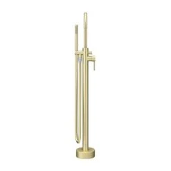 Arezzo Brushed Brass Freestanding Bath Tap with Shower Mixer 12 Arezzo Brushed Brass Freestanding Bath Tap with Shower Mixer -LuxTaps Store CT002 BB D4 460