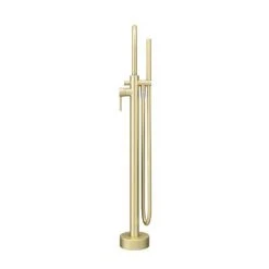 Arezzo Brushed Brass Freestanding Bath Tap with Shower Mixer 13 Arezzo Brushed Brass Freestanding Bath Tap with Shower Mixer -LuxTaps Store CT002 BB D5 460