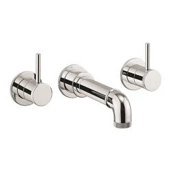 Crosswater MPRO Industrial Lever Wall Mounted Bath Spout and Stop Taps - Chrome - CWS3THBM