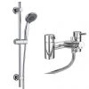 Cruze Bath Shower Mixer with Slider Rail Kit - Chrome -LuxTaps Store Cruze Bath Shower Mixer with Slider Rail Kit p