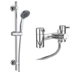 Cruze Bath Shower Mixer with Slider Rail Kit - Chrome