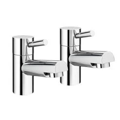 Cruze Contemporary Bath Pillar Taps - Chrome