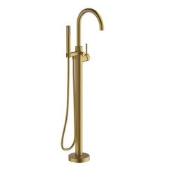 Britton Hoxton Floor Standing Bath Shower Mixer - Brushed Brass