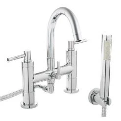Hudson Reed - Tec Lever Bath Shower Mixer with swivel spout, shower kit & wall bracket - TEL354