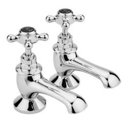 Hudson Reed Topaz Black Bath Taps - Chrome - BC402HX
