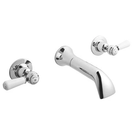 Hudson Reed Topaz Lever Wall Mounted Bath Spout + Stop Taps BC309DL 3 Hudson Reed Topaz Lever Wall Mounted Bath Spout + Stop Taps BC309DL