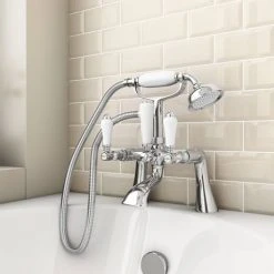 Lancaster Traditional Bath Shower Mixer with Slider Rail Kit - Chrome 8 Lancaster Traditional Bath Shower Mixer with Slider Rail Kit - Chrome -LuxTaps Store LSRK nd2 460