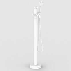Lancaster Traditional Matt White Single Lever Freestanding Bath Shower Mixer
