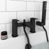 Mileto Matt Black Bath Shower Mixer Tap incl. Shower Kit -LuxTaps Store M04BLK n p