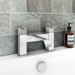 Milan Modern Mono Basin Mixer and Bath Filler - Chrome -LuxTaps Store MIL001 MIL008 d2n 460
