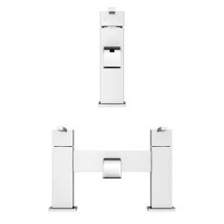 Milan Modern Mono Basin Mixer and Bath Filler - Chrome -LuxTaps Store MIL001 MIL008 d4n 460