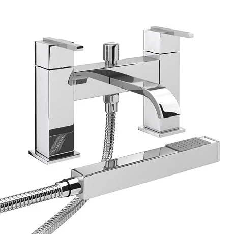 Milan Modern Bath Shower Mixer with Shower Kit - Chrome 3 Milan Modern Bath Shower Mixer with Shower Kit - Chrome