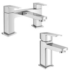 Monza Curved Modern Tap Package (Mono Basin Mixer + Bath Filler)