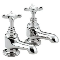 Bristan 1901 Traditional Bath Pillar Taps - Chrome Plated - N-3/4-C-CD
