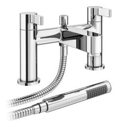 Nova Bath Shower Mixer Taps with Shower Kit - Chrome