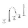 Crosswater MPRO Crosshead Chrome 5 Hole Set Bath Shower Mixer - PRC450DC -LuxTaps Store PRC450DC P