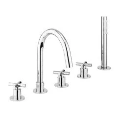 Crosswater MPRO Crosshead Chrome 5 Hole Set Bath Shower Mixer - PRC450DC
