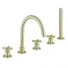 Crosswater MPRO Crosshead Brushed Brass 5 Hole Set Bath Shower Mixer - PRC450DF 1 Crosswater MPRO Crosshead Brushed Brass 5 Hole Set Bath Shower Mixer - PRC450DF -LuxTaps Store PRC450DF P