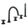 Crosswater MPRO Crosshead Matt Black 5 Hole Set Bath Shower Mixer - PRC450DM -LuxTaps Store PRC450DM P