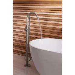Crosswater MPRO Floor Mounted Freestanding Bath Shower Mixer - Brushed Stainless Steel - PRO416FV -LuxTaps Store PRO416FV D2 460