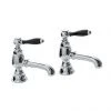 Imperial Radcliffe Chrome 3/4" Bath Pillar Taps with Black Levers -LuxTaps Store RADBATHTAPSBCP P