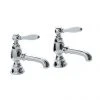 Imperial Radcliffe Chrome 3/4" Bath Pillar Taps with White Levers -LuxTaps Store RADBATHTAPSWCP P
