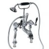 Imperial Radcliffe Chrome Deck Mounted Bath Shower Mixer with Black Levers