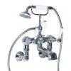 Imperial Radcliffe Chrome Wall Mounted Bath Shower Mixer with White Levers -LuxTaps Store RADBSMWMWCP P1