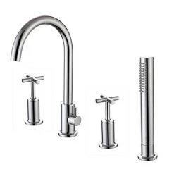 RAK Ella 4 Hole Deck Mounted Bath Shower Mixer + Kit - RAKELL3013
