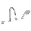 Burlington Riviera Art Deco Chrome 4 Hole Bath Shower Mixer -LuxTaps Store RIV33 CHR P