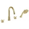 Burlington Riviera Art Deco Gold 4 Hole Bath Shower Mixer -LuxTaps Store RIV33 GOLD P