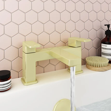 Toreno Modern Brushed Brass Bath Filler Tap 3 Toreno Modern Brushed Brass Bath Filler Tap