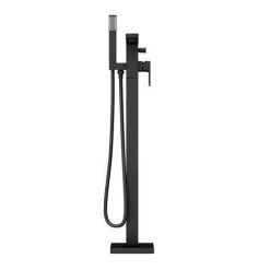 Toreno Modern Matt Black Floor Mounted Free-standing Bath Shower Mixer -LuxTaps Store TBFST d2 460