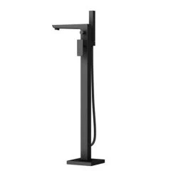 Toreno Modern Matt Black Floor Mounted Free-standing Bath Shower Mixer -LuxTaps Store TBFST d3 460