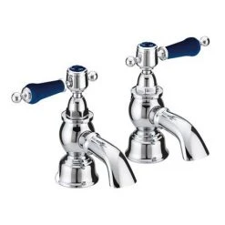 Heritage Glastonbury Midnight Blue Bath Pillar Taps - TGRBL01