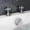 Chatsworth Traditional Deck Bath Side Valves with Freeflow Bath Filler