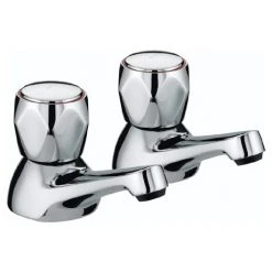 Bristan - Club Bath Taps - Chrome with Metal Heads - VAC-3/4-C-MT