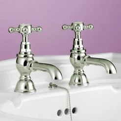 Silverdale Victorian Bath Pillar Taps Chrome -LuxTaps Store VCTBT2THCHR ld 460
