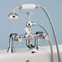 Silverdale Victorian Bath Shower Mixer Taps Chrome -LuxTaps Store VCTBTBSDCHR AA 460