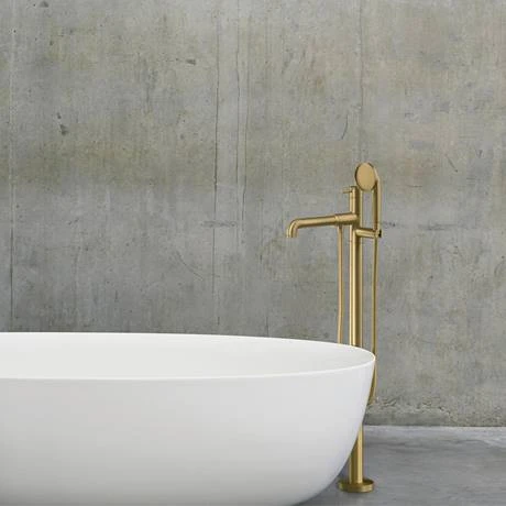 Crosswater - MPRO Industrial Bath Shower Mixer Floor Standing Brushed Brass - PRI416FUB 4 Crosswater - MPRO Industrial Bath Shower Mixer Floor Standing Brushed Brass - PRI416FUB - Image 2