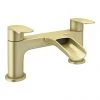 Valencia Brushed Brass Waterfall Bath Filler 1 Valencia Brushed Brass Waterfall Bath Filler -LuxTaps Store VWFT2BB p