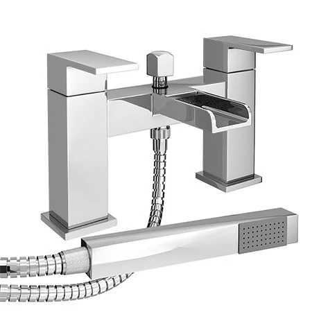 Monza Waterfall Bath Shower Mixer Taps + Shower Kit 3 Monza Waterfall Bath Shower Mixer Taps + Shower Kit